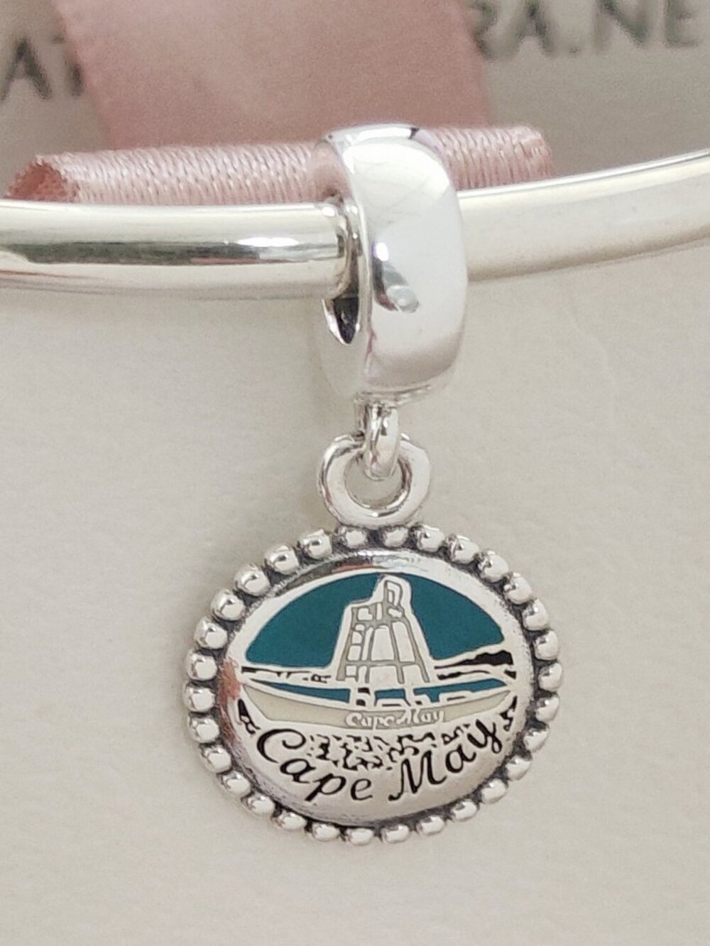 Pandora Cape May Lighthouse Exclusive Dangle Charm with box